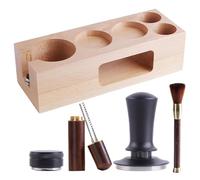 Set di pressini per caffè, in legno di faggio, kit di per distributore di caffè, 5 pezzi, professionale, ergonomico, antiscivolo, per caffè espresso, per casa, cucina, studio, bancone bar