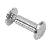 Set di Prigionieri di Rivetti 50 Coppie M3.5, Rivetti in Acciaio Inossidabile, Pulsante a Vite a Testa Rotonda Piatta, Comodo Rilegatura per Artigianato in Pelle,