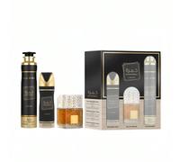 Set di profumi Khamrah (profumo 100 ml + deodorante 200 ml + spray 300 ml) Nota di testa: cannella, noce moscata, bergamottoNota di cuore: datteri, pralina, tuberosa, mahonialNota di fondo: vaniglia,