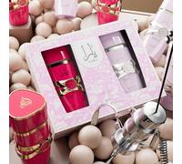 Set di profumi Yara 5th Anniversary Edition - Scopri il cofanetto regalo Lattafa Yara & Yara Candy Eau de Parfum - Edizione Anniversario (2 x 100 ml): una celebrazione di eleganza e femminilità.- Ques