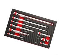 Set di prolunga per chiavi a cricchetto da 9 pezzi con dimensioni da 1/4 3/8 1/2", acciaio al cromo vanadio, finitura in nichel cromato antiruggine, progettato per manicotto dello sterzo e biella (a)