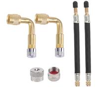 Set di prolunga per valvola della gomma, 2 tubi di prolunga flessibili per stelo della valvola da 7, 3 pollici e 2 ugelli per in rame da 90 gradi per auto, bici, scooter |.Estensore