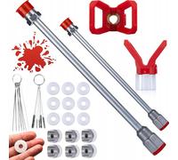 Set di prolunghe per spruzzatori di colore 30 cm e 50 cm + spazzole di pulizia e coperture per ugelli - Accessori e pezzi di ricambio per pistola a spruzzo - Pulizia e manutenzione professionali per