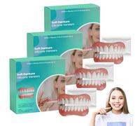 Set di protesi in silicone Reline, faccette in silicone Ezysmile, faccette superiori e inferiori, protesi morbide e comode per donne e uomini, ritrova il tuo sorriso sicuro (3 Pezzo)