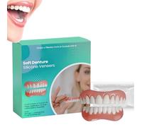 Set di protesi in silicone Reline, faccette in silicone Ezysmile, faccette superiori e inferiori, protesi morbide e comode per donne e uomini, ritrova il tuo sorriso sicuro (1 Pezzo)