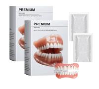 Set di protesi premium, set di protesi completo personalizzato avanzato premium, reline in silicone morbido, denti dall'aspetto naturale, vestibilità comoda, impermeabile e leggero (2 set)