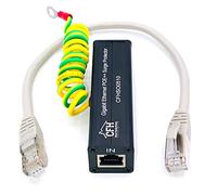 Set di protezione da sovratensione Gigabit Ethernet con cavo di collegamento CAT 6a e cavo di messa a terra (POE++, POE+, compatibile con POE)