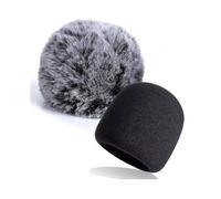 Set di Protezioni Antivento In Pelliccia e Copertura In Schiuma per Microfono Lavalier Wireless, Antivento per Una Voce Più Chiara, Effetto Filtro.
