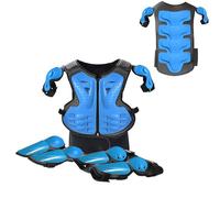 Set Di Protezioni Moto Per Bambini Petto Schiena Ginocchia E Gomiti Resistenti Agli Urti Traspiranti E Regolabili Attrezzatura Protettiva Per Motocross Ciclismo Skateboard E Sci,Blue-One Size