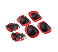 Set di protezioni per bambini 7 in 1: casco da bici + ginocchiere, gomiti e polsiere per bambini dai 5 ai 16 anni, scocca in PE con imbottitura in EVA, ventilata e regolabile (rosso)