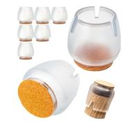 Set di protezioni per gambe di sedie, 8 pezzi, per gambe di sedie rotonde con Ø 12-16 mm, trasparente, tappi per chair feet senza viti, inchiodatura, incollaggio
