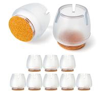 Set di protezioni per gambe di sedie, 8 pezzi, per gambe di sedie rotonde con Ø 17-21 mm, trasparente, tappi per chair feet senza viti, inchiodatura, incollaggio