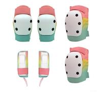 Set di protezioni per sci e snowboard per adulti, ginocchiere, gomiti e mani con guscio rigido in PE + imbottitura in EVA, vestibilità traspirante, confezione da 6 pezzi (M-rosa)