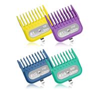 Set di protezioni per tagliacapelli compatibili con la maggior parte dei tosatrici Wahl e Babyliss FX870, guide di ricambio per tagliacapelli con codice colore, da 1/16" a 3/16", set da 4 pezzi, nuova