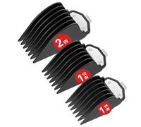 Set di protezioni per tagliacapelli con clip in metallo, set di pettini per tagliacapelli Wahl, 3 lunghezze di taglio 5,1 cm/3,8 cm/3,2 cm, accessori per trimmer adatti alla maggior parte dei