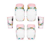 Set Di Protezioni Skateboard - Casco Ginocchiere Gomitiere Per I Polsi, Guscio In PE Design A Doppio Uso, Cinghie Regolabili Per Skateboard Ciclismo E Pattinaggio A Rotelle,Pink 6 piece set-L