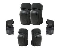 Set Di Protezioni Skateboard - Casco Ginocchiere Gomitiere Per I Polsi, Guscio In PE Design A Doppio Uso, Cinghie Regolabili Per Skateboard Ciclismo E Pattinaggio A Rotelle,Black 6 piece set-M