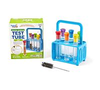 Set di Provette per l’Avviamento alla Scienza di Learning Resources, Provette a Fondo Piatto, Portaprovette, Materiali per Le scienze, Provette con Coperchio, Kit scientifici per Bambini (6 provette)