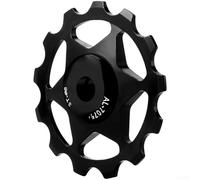 Set di pulegge per deragliatore in alluminio leggero 11t 13t con cuscinetti in metallo di precisione, struttura cava ruota guida per una tensione regolare della catena su strada MTB (nero 13T)