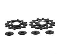 Set di pulegge per deragliatore posteriore con cuscinetto in ceramica, 12T+14T, per SRAM AXS, compatibile con catene a 9/10/11 velocità, ingranaggi leggeri in resina con fibbia (nero)