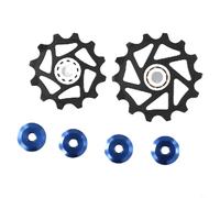Set di pulegge per deragliatore posteriore in ceramica, 12T+14T, per SRAM AXS, compatibile con catene a 9/10/11 velocità, ingranaggi leggeri in resina con fibbia (blu)