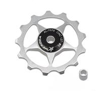 Set di pulegge per deragliatore posteriore in lega di alluminio con cuscinetti in acciaio sigillati, ruote guida 11T 13T per bici da strada, parti da ciclismo (argento 13T)