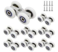 Set di pulegge per doccia in lega di alluminio, 8 pezzi, con rulli in nylon liscio, senza rumore, per porte scorrevoli e finestre, per pannelli in vetro del bagno