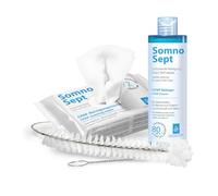 Set di pulizia CPAP SomnoSept (SomnoSept 400 ml, SomnoSept salviettine detergenti 72 pezzi, Oxyhero Brush 19 mm) - Pacchetto di pulizia completo di alta qualità