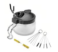 Set di Pulizia Dell'Aerografo Accessori,Kit Pulizia Aerografo con 1 Pulitore per Aerografo,1 Strumento Ugello D'oro,5 Spazzole in Nylon,5 Strumenti per Aghi in Acciaio Inossidabile