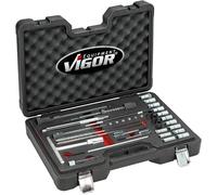 Set di pulizia dell'albero iniettori ViGOR V4941N, per motori diesel a iniezione diretta e common rail, incl. corone di centraggio e tappi, per iniettori Bosch e Delphi'.