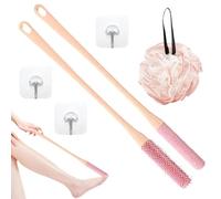 Set di pulizia delle dita - Scrubber per le dita sotto la doccia | Scrubber per i piedi in silicone con manico lungo | Set di spazzole per la pulizia degli spazi sulle dita | Scrubber per i piedi con