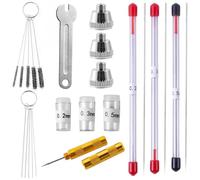 Set Di Pulizia Per Aerografi Da 21 Pezzi Con Ugelli E Tappi Resistenti