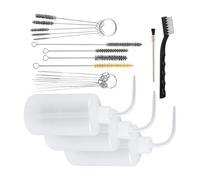 Set di pulizia per aerografi da 24 pezzi, 4 flaconi e 21 pennelli per una soluzione efficace per la vernice, spruzzatore ad aspirazione