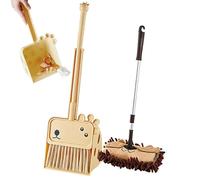 Set di pulizia per bambini, scopa e pala, giocattolo educativo interattivo per giochi di ruolo, con per la casa realistici per promuovere le capacità motorie e la consapevolezza della