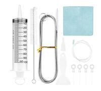 Set di pulizia per frigorifero, 10 pezzi, foro di scarico del frigorifero, spazzola a spirale per la pulizia dei tubi, riutilizzabile in acciaio inox, pulitore per il frigorifero con tubo per