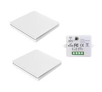 Set di pulsanti radio, interruttore da parete, interruttore della luce con ricevitore, portata 30 m, senza fili, senza batteria cinetica | 1 canale/2 tasti
