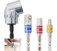 Set di Punta da Trapano Adattatore,105 ° Avvitatore Angolo,Prolunga Flessibile Drill Bit Holder,Adattatore per Trapano Angolo Retto,Magnetico Socket Bit Holder,3Pc Adattatore Esagonale 1/4"/1/2"/3/8"
