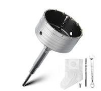 Set di punte a corona da 125 mm con adattatore SDS plus da 220 mm e punta di centraggio 8x110 mm, punta a corona per presa per muratura e calcestruzzo