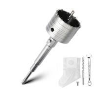 Set di punte a corona vuota da 80 mm con adattatore SDS plus 220 mm e punta di centraggio 8x110 mm, punta a corona per presa per muratura e calcestruzzo