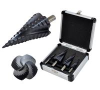 Set di punte a gradini elicoidali AWTOOLS M2-TiAlN, 4 pezzi: 4-12 mm, 4-20 mm, 4