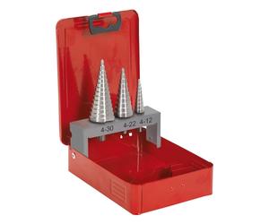 Set Di Punte A Gradini HSS M2 Sealey 3 Pezzi Doppia Flute AK4733