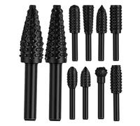 Set di Punte a Raspa Rotativa - 10 Pezzi Utensili da Taglio e per Foratura - Set Di Frese Rotative Da 6,35 Mm Per Legno, smerigliatura, lavorazione del legno e dei metalli, uso domestico