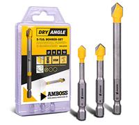 Set di punte Amboss DryAngle Ø 6/8 / 10 mm - Punte per piastrelle, per vetro, per ceramica - Codolo esagonale per trapani - Per piastrelle in vetro/parete/tegole/ceramica