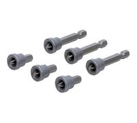 Set di punte con fermata del Prof. 6 pz - Esagono 6,3 mm, Crociforme PH2 - Precisione e Sicurezza per Piastre - D-Work