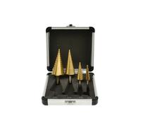 SET FRESE 4pz CONICHE ALLARGAFORI A GRADINO ACCIAIO 4-39mm G38506