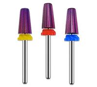 Set di punte da trapano 5 in 1 in metallo duro, con rotazione a due vie, per destrorsi, XF, F, M, 3/32 pollici, Brocas Para Drill Nails per gel acrilico per unghie a rimozione rapida, viola
