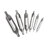 Set di punte da trapano, 8 pezzi 1/1,5/2/2,5/3/4/5/6 mm HSS centrali Angolo 60 gradi Combinato Punta Svasatore Utensile for tornio Mulino for la lavorazione dei metalli