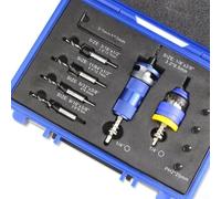 Set di punte da trapano a testa svasata con anello di regolazione della profondità per lavori di lavorazione del legno e lavori di ristrutturazione accurati (blu)