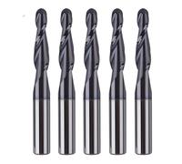 Set di punte da trapano in carburo, 5 frese coniche a 2 taglienti, punta for fresa a spirale in carburo di tungsteno da 3,175/4/6/8 mm(5PCS R0.75 15 D3.175)