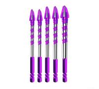 Set di punte da trapano in carburo, gambo esagonale triangolare per vetro, piastrelle, legno e metallo, utensili per foratura multimateriale, confezione da 3/5 pezzi (6 + 6 + 8 + 10 + 12 mm)